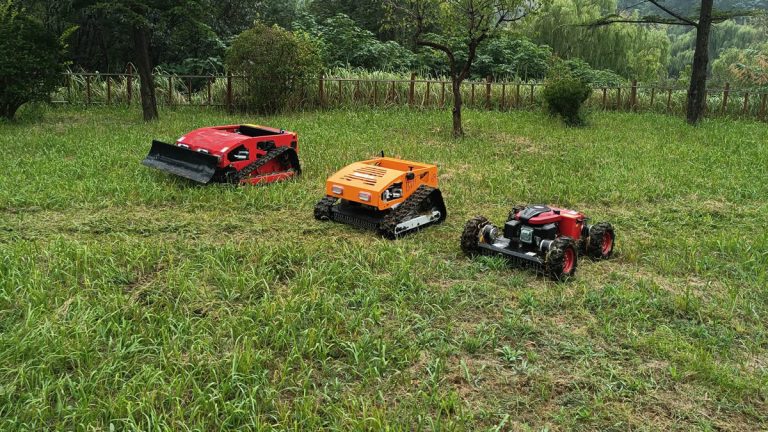 gasoline engine adjustable mowing height adjustable blade height by remote control RC weed cutter