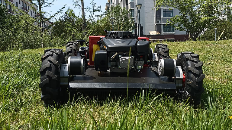 hybrid low energy consumption self-powered dynamo radio controlled field brush mower