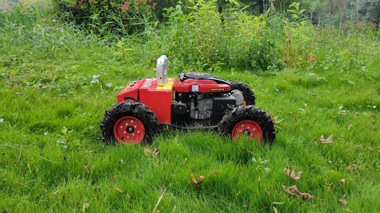 China made track mower low price for sale, chinese best industrial radio controlled lawn mower