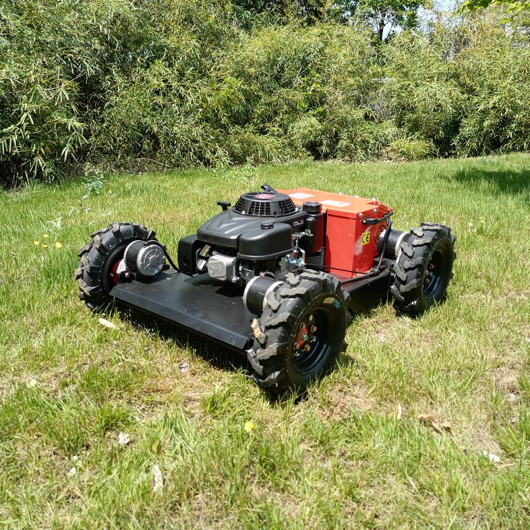 hybrid 20 inch cutting blade self charging backup battery radio controlled lawn mower