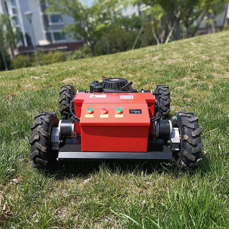 gasoline electric hybrid powered low power consumption remote controlled slope lawn mower