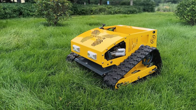 hybrid electric motor driven low power consumption wireless radio control weed crawler mower