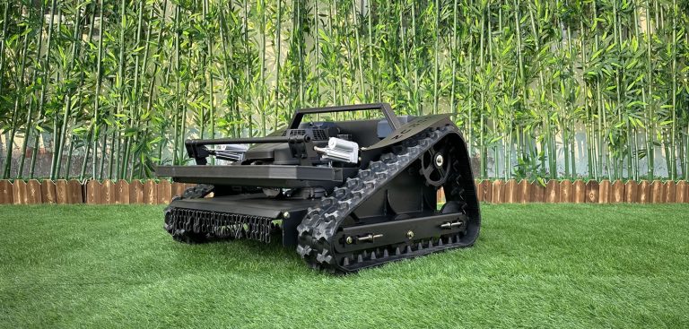 China made robot lawn mower with remote control low price for sale, Chinese best remote brush mower