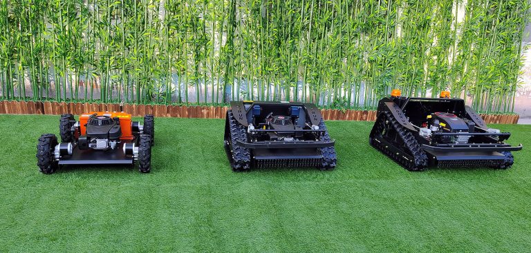 China made robot lawn mower with remote control low price for sale,best radio controlled slope mower