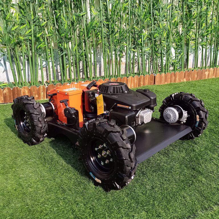 China made remote control lawn mower with tracks, Chinese best industrial remote control lawn mower