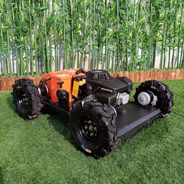 EPA gasoline powered engine adjustable mowing height remote controlled robot slope mower
