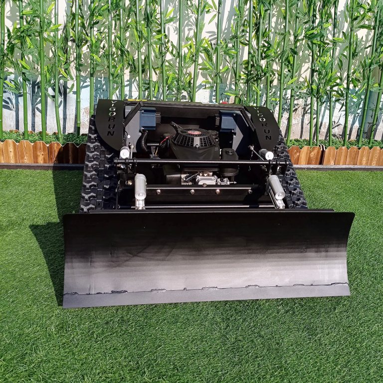 gasoline engine electric servo motor and controller remote operated robot lawn mower for hills