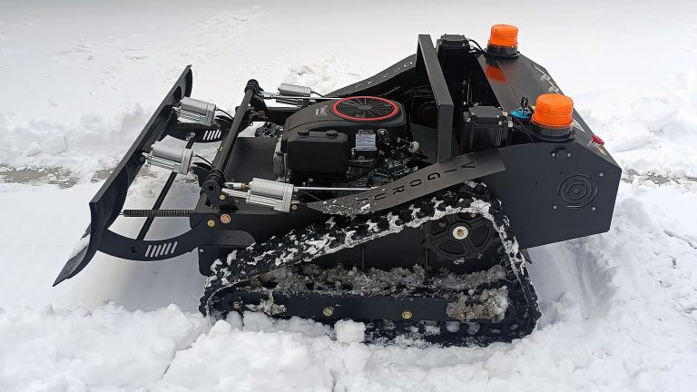 You may prefer an Optional Snow Plow Attachment for your Vigorun Tracked Remote Control Lawn Mower